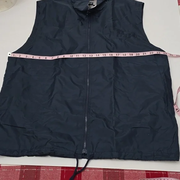 Vintage Cerruti Image Men's Full Zip Vest With Pouch Blue Drawstring Size Large* - Picture 12 of 17